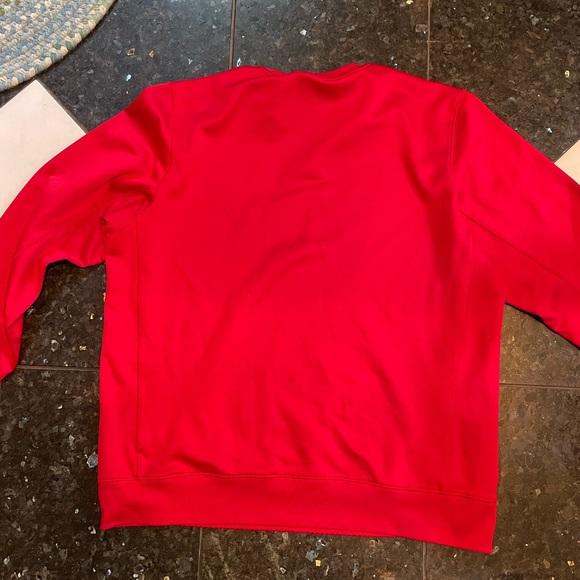 Jordan Nike DriFit Textured Crewneck Sweatshirt Red - Picture 2 of 3